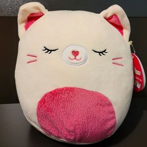 Carmen the Cat 8" Squishmallow Valentine's Day 2020 Edition White/Pink Shimmer